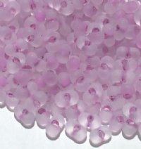 25 grams of 3x7mm Violet Lined Matte Crystal Farfalle Seed Beads